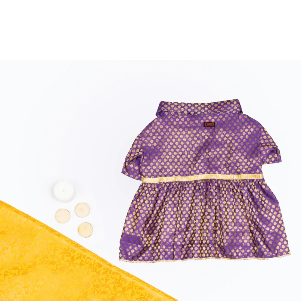 Pawgypets Occasion Wear Dress for Dogs and Cats (Purple) – Bild 5