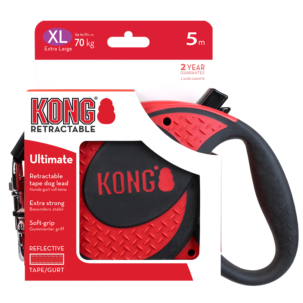 Kong Ultimate Retractable Leash for Dogs and Cats (Red) - Image 3